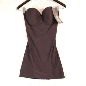 NWT $60 MSRP Shapewear Ambrielle Strapless Bra Slip Women’s Size 36 B Black